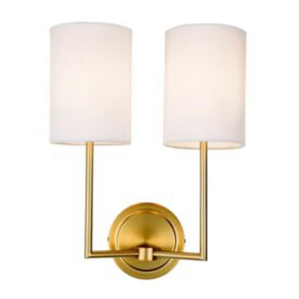 JVI Designs Elliot 2 Light Satin Brass Wall Sconce